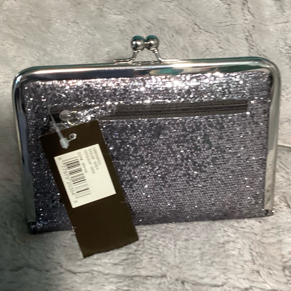Clarks NEW shiny grey wallet/cell holder